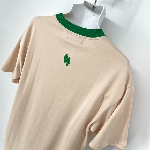 Homme + Femme NEW Core Logo Tee T-Shirt Mens Sz L Beige Green Heavy Cotton - Picture 4 of 6